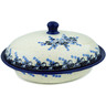 Polish Pottery Baker with Cover 12&quot; Flowers At Dusk