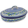 Polish Pottery Baker with Cover 12" Limeberry