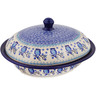 Polish Pottery Baker with Cover 12&quot; Owl Kingdom UNIKAT