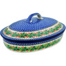 Polish Pottery Baker with Cover 14&quot; Blooming Rowan