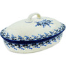 Polish Pottery Baker with Cover 14&quot; Flowers At Dusk