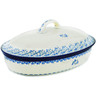 Polish Pottery Baker with Cover 14&quot; Horse Gallop