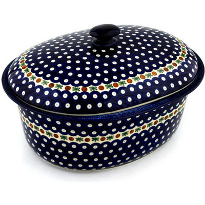Polish Pottery Baker with Cover 14&quot; Mosquito