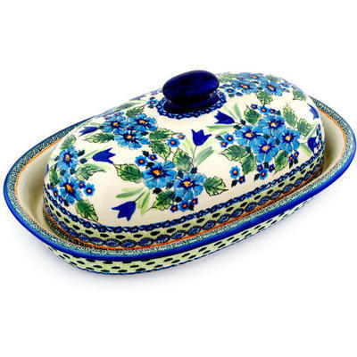 Polish Pottery Baker with Cover 15&quot; Evangeline UNIKAT