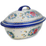 Polish Pottery Baker with Cover 16&quot; Perfect Garden UNIKAT