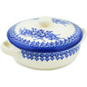 Polish Pottery Baker with Cover 8&quot; Morning Frost UNIKAT