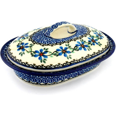 Polish Pottery Baker with Cover 8&quot; Shady Spring
