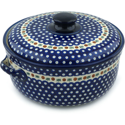 Polish Pottery Baker with Cover with Handles 14&quot; Mosquito
