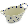 Polish Pottery Basket 9&quot; Polka Dot Delight