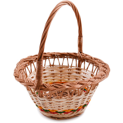 Wicker Basket with Handle 10&quot; Rainbow Daylily