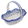 Polish Pottery Basket with Handle 11&quot; First Snow