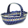 Polish Pottery Basket with Handle 11&quot; Mosquito