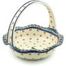 Polish Pottery Basket with Handle 11&quot; Spring Butterfly