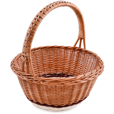 Wicker Basket with Handle 13&quot; Brown