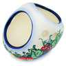 Polish Pottery Basket with Handle 3&quot; Summertime Blues