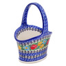 Polish Pottery Basket with Handle 7&quot; Breathtaking Tulips UNIKAT