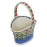 Polish Pottery Basket with Handle 7&quot; Maraschino