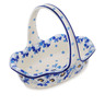 Polish Pottery Basket with Handle 8&quot; Blue Spring