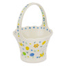 Polish Pottery Basket with Handle 8" Egg Hunt