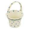 Polish Pottery Basket with Handle 8"