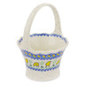 Polish Pottery Basket with Handle 8" Hatched