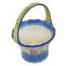 Polish Pottery Basket with Handle 8&quot; Petal Dance UNIKAT