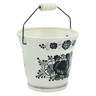 faience Basket with Handle 9&quot; Black