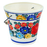 faience Basket with Handle 9&quot; Little Flower Patch