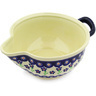 Polish Pottery Batter Bowl 10&quot; Bright Peacock Daisy