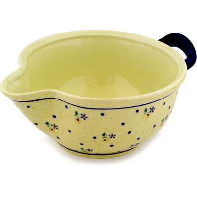 Polish Pottery Batter Bowl 10&quot; Country Meadow