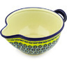 Polish Pottery Batter Bowl 10&quot; Peacock Bumble Bee