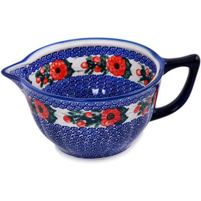 Polish Pottery Batter Bowl 11&quot; Perfect Poppies