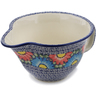 Polish Pottery Batter Bowl 11&quot; Spotted Garden UNIKAT