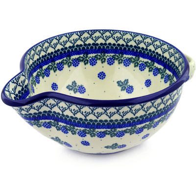 Polish Pottery Batter Bowl 12&quot; Blackberry Vines