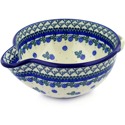 Polish Pottery Batter Bowl 12&quot; Blackberry Vines