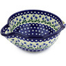 Polish Pottery Batter Bowl 12&quot; Bleeding Heart Peacock