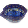 Polish Pottery Batter Bowl 12&quot; Cobalt Poppies UNIKAT
