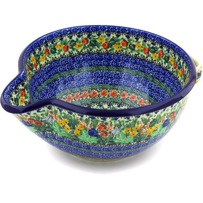 Polish Pottery Batter Bowl 12&quot; Divinity UNIKAT