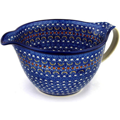 Polish Pottery Batter Bowl 13&quot; Blue Horizons
