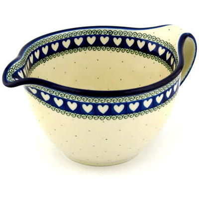 Polish Pottery Batter Bowl 13&quot; Light Hearted