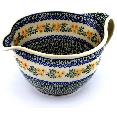 Polish Pottery Batter Bowl 13&quot; Summer Day