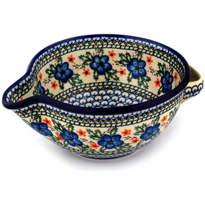 Polish Pottery Batter Bowl 7&frac12;-inch Cobblestone Garden