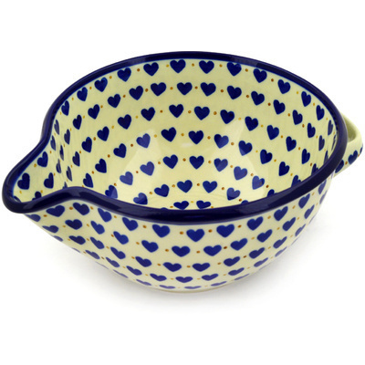 Polish Pottery Batter Bowl 7&frac12;-inch Hearts Delight