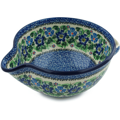 Polish Pottery Batter Bowl 7&frac12;-inch Morning Glory Wreath UNIKAT