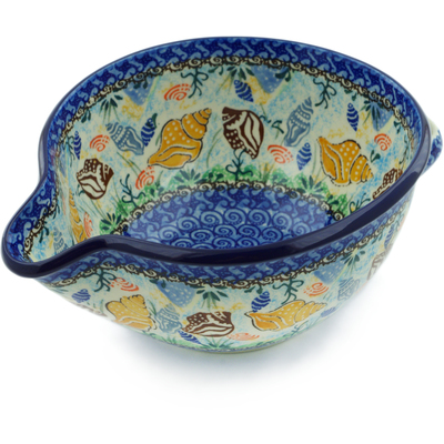 Polish Pottery Batter Bowl 7&frac12;-inch Ocean Whisper UNIKAT