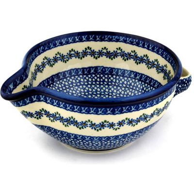 Polish Pottery Batter Bowl 7&frac12;-inch Wildflower Garland