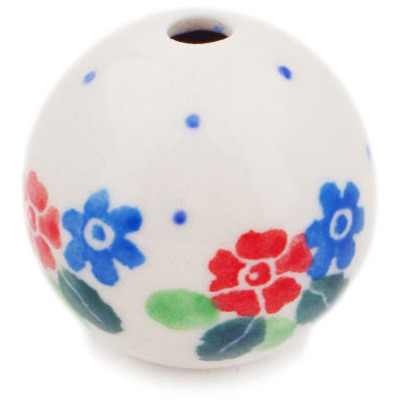 Polish Pottery Bead 1&quot; A Touch Of Spring