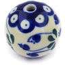 Polish Pottery Bead 1&quot; Bleeding Heart Peacock