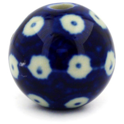 Polish Pottery Bead 1&quot; Blue Eyes