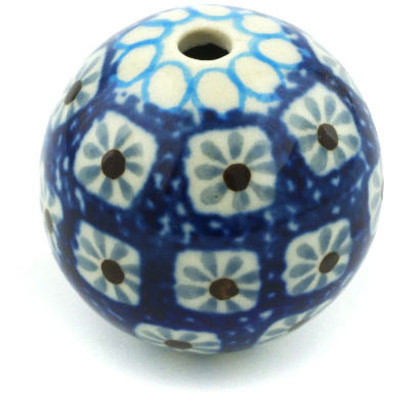 Polish Pottery Bead 1&quot; Blue Ice